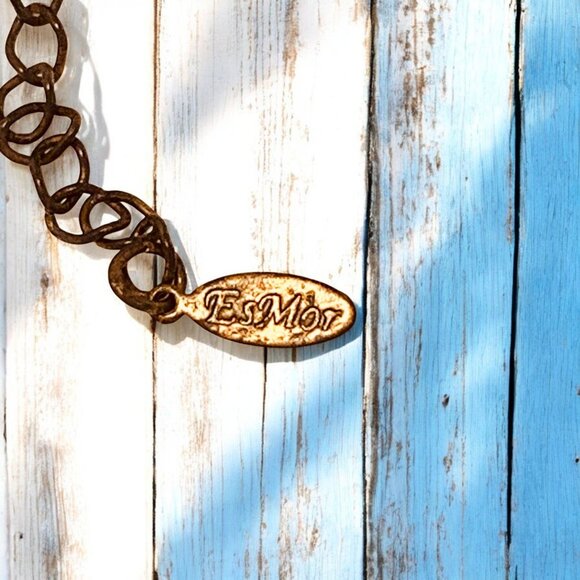 EsMor Vintage Triple Strand Bold Brown & Blue Beaded Princess Necklace 20"L - Picture 5 of 5